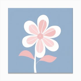 A White And Pink Flower In Minimalist Style Square Composition 668 Canvas Print