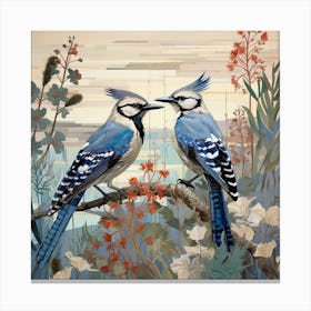 Bird In Nature Blue Jay 4 Canvas Print