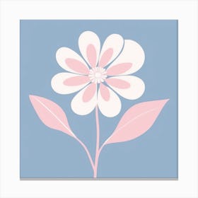 A White And Pink Flower In Minimalist Style Square Composition 650 Canvas Print