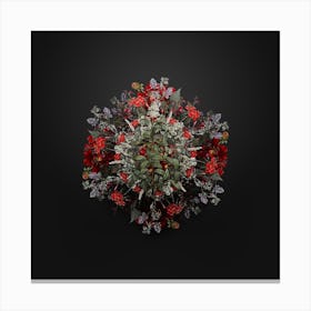 Vintage Wild Privet Flower Wreath on Wrought Iron Black n.0186 Canvas Print