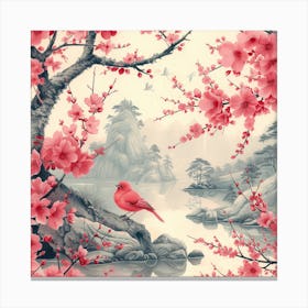 Asian Cherry Blossoms Canvas Print