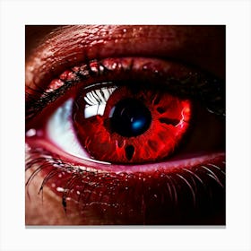 Red Eye Human Close Up Pupil Iris Vision Gaze Look Stare Sight Close Macro Detailed Ru Canvas Print