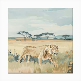 Big Lion Pastel Illustration 2 Canvas Print