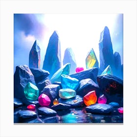 Colorful Stones In The Water Canvas Print