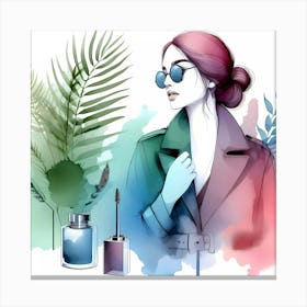 Watercolor Illustration Of A Woman Canvas Print