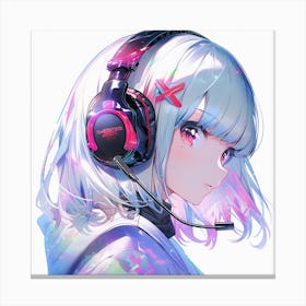 Anime Girl With Headphones 2 Canvas Print