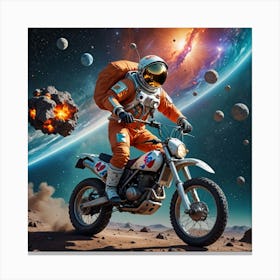 Moon Space Rider Canvas Print