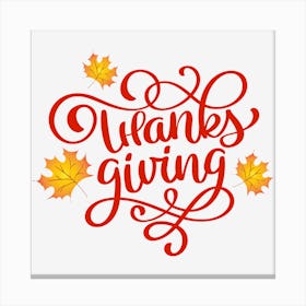 Thanksgiving Lettering 2 Canvas Print