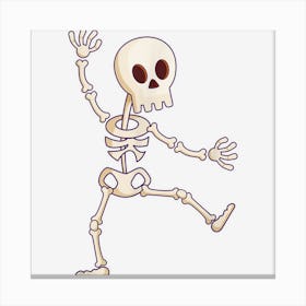 Happy Halloween Funny Skeleton Dancing Canvas Print