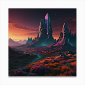 Landscape With Mountains Canvas Print