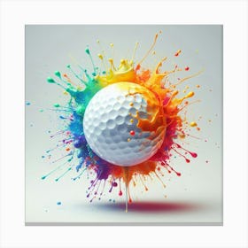 Colorful Golf Ball Canvas Print