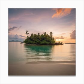 Sunset On A Tropical Island 2 Canvas Print