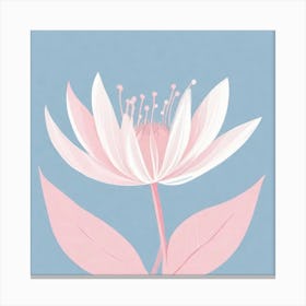 A White And Pink Flower In Minimalist Style Square Composition 671 Canvas Print