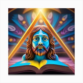 Jesus In The Book Pop Art Canvas Print