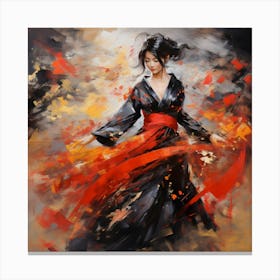 Artjuicebycsaba Japanese Traditional Gheisha Dancer Elaboarate 1 Canvas Print