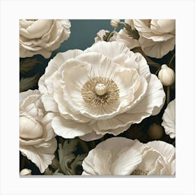 Aesthetic style, Large white poppy flower 1 Canvas Print