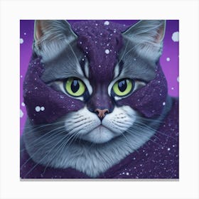 Cat In Purple Costume Canvas Print