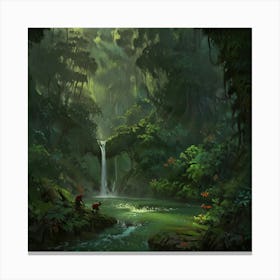 Waterfall In The Jungle 59 Canvas Print