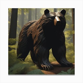 Bear In Forest By Jacob Lawrence And Francis Picabia Perfect Composition Beautiful Detailed Intri Canvas Print