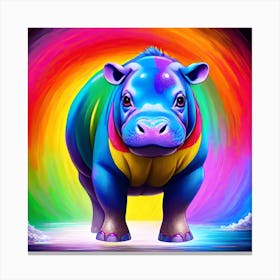 Rainbow Hippo Canvas Print