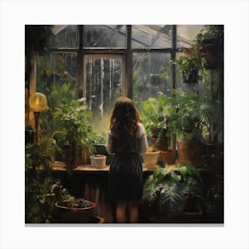 Green In The Greenhouse Canvas Print