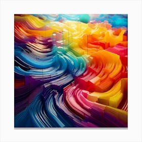 Firefly Flowing Signal Colors In A Vibrant 3d Abstract Design 47336 Canvas Print