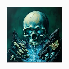 Skull And Water Canvas Print