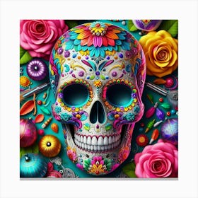 Day Of The Dead Skull 7 Canvas Print