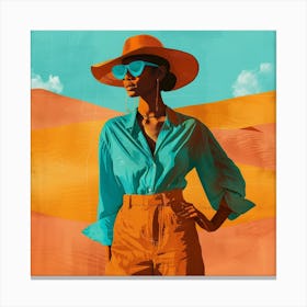 African Woman In Hat Canvas Print