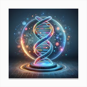 DNA Double Helix - 4 Canvas Print