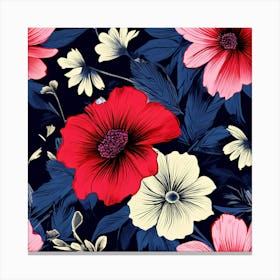 Seamless Floral Pattern 4 Canvas Print