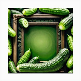 Cucumbers In A Frame 22 Canvas Print