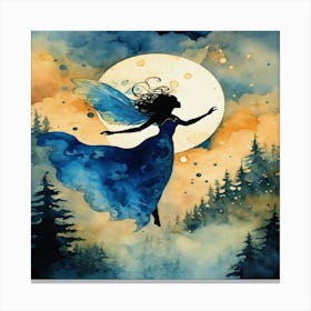 Fairy In The Moonlight Canvas Print