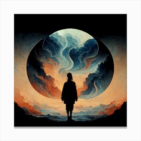Man Standing In Front Of A Cloud Canvas Print