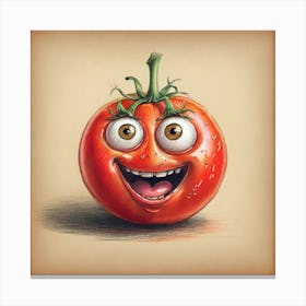 Tomato Drawing Canvas Print