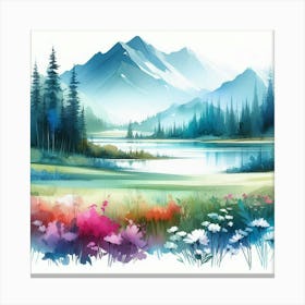 Watercolor Landscape Painting 36 Canvas Print