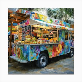 Food Truck Art Canvas Print