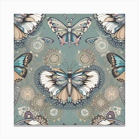 Seamless Pattern With Butterflies 1 Canvas Print