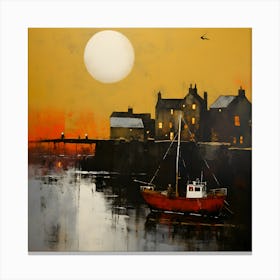 Sunset At The Harbour Canvas Print