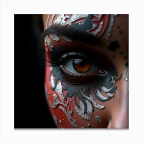 Close Up Of A Woman'S Face 1 Canvas Print