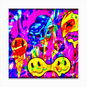 Psychedelic Skulls Canvas Print