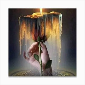 Hand Holding A Candle Canvas Print
