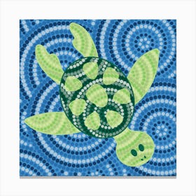 Abstract Aboriginal Turtle Dot Painting Canvas Print