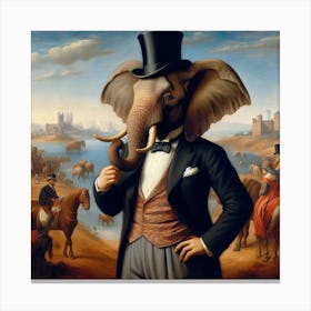 Elephant In A Suit Canvas Print