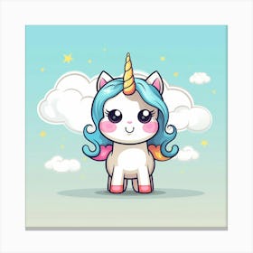 Cute Unicorn 700 Canvas Print