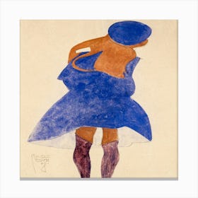 Girl In Blue Canvas Print