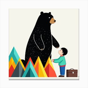 Bear And A Boy 8 Canvas Print