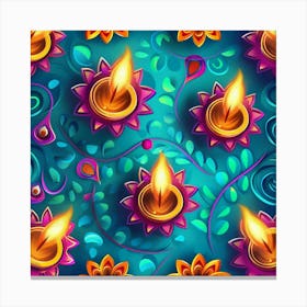 Diwali Themed Banner Texture Featuring Rangoli P 1 Canvas Print