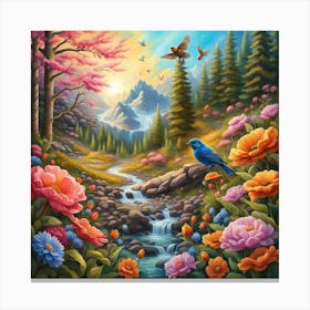 Lark In The Forest Canvas Print