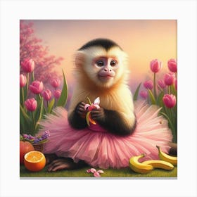 Monkey In A Tutu Canvas Print